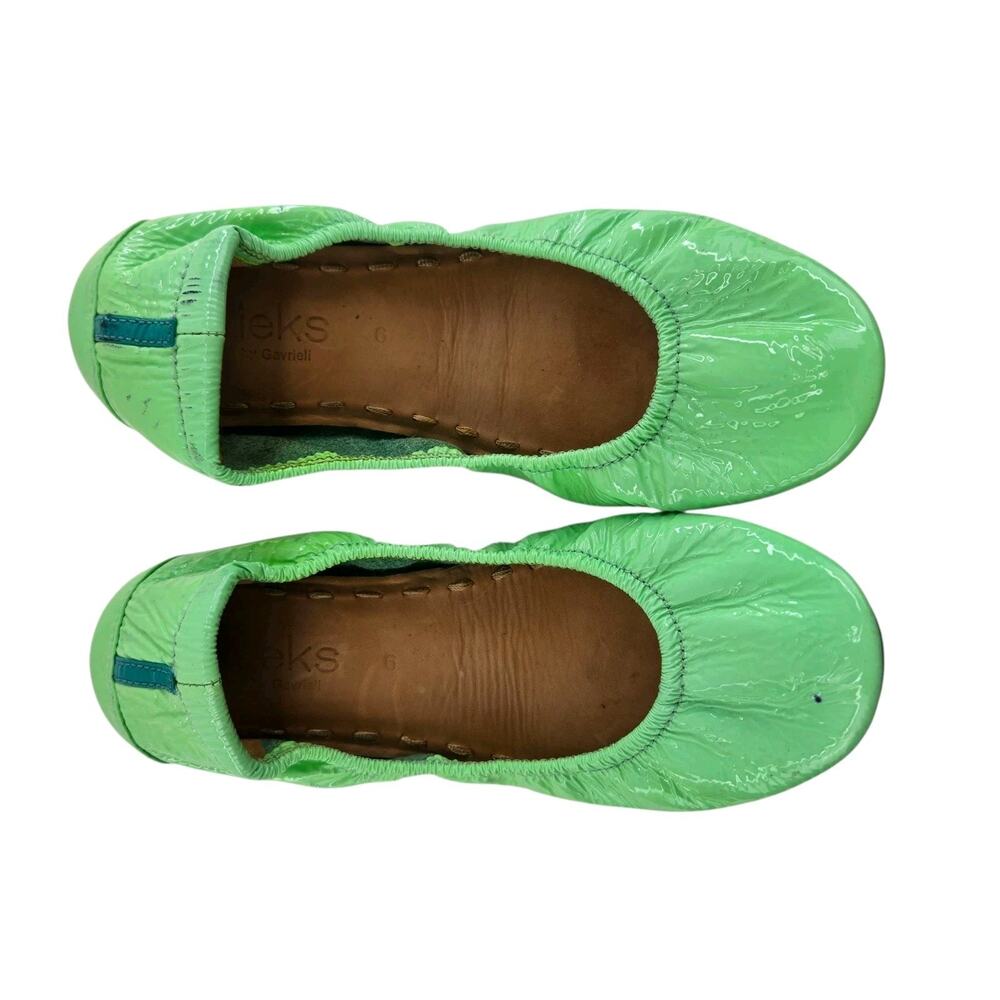 Tieks Ballet Flats Womens 6 Galactic Green Patent Leather Balletcore Travel Twee